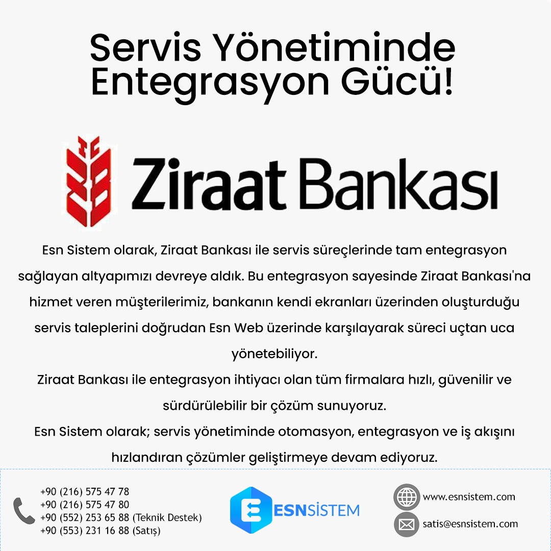Ziraat Bankası Entegrasyonu