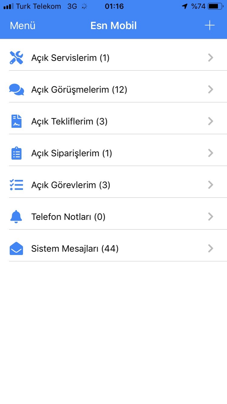 Esn Mobil Teknik Servis ve Crm Uygulaması